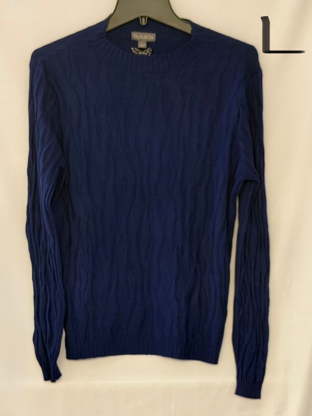 Style & Co. Royal Blue Crewneck Cable-Texture Sweater